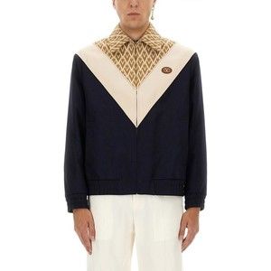Valentino Print Toute La V Wool Bomber Jacket - NWT